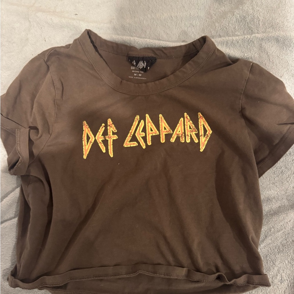 Cotton On Brown Def Leppard Kids Tee